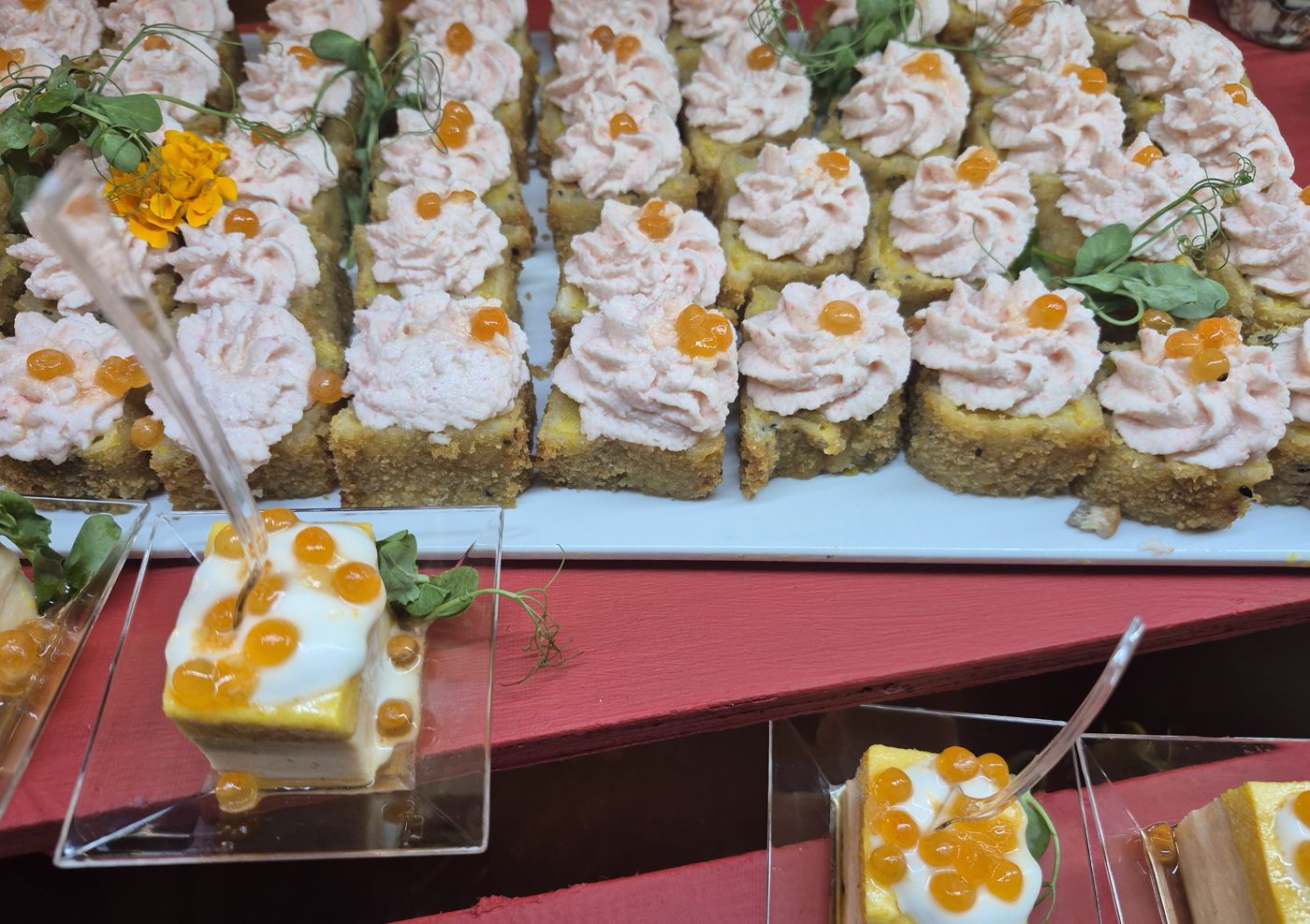 Postres de producción en porciones